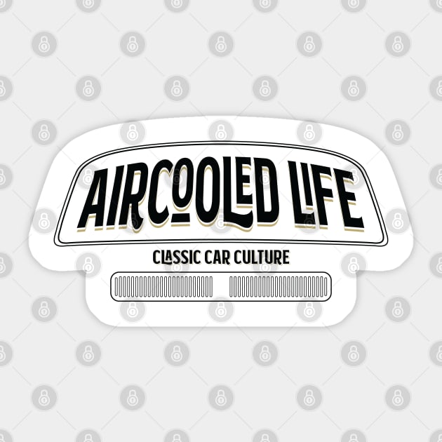 Aircooled Life - Classic Car Culture Bay Window bus design T-Shirt Sticker by Aircooled Life